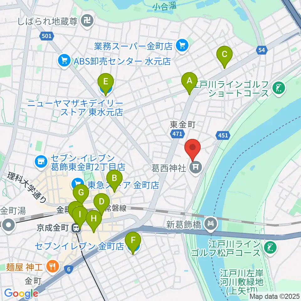 うえのおんがくじゅく かなまち周辺のコンビニエンスストア一覧地図