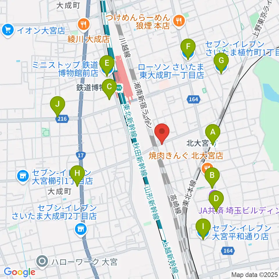 パンダスタジオさいたま周辺のコンビニエンスストア一覧地図