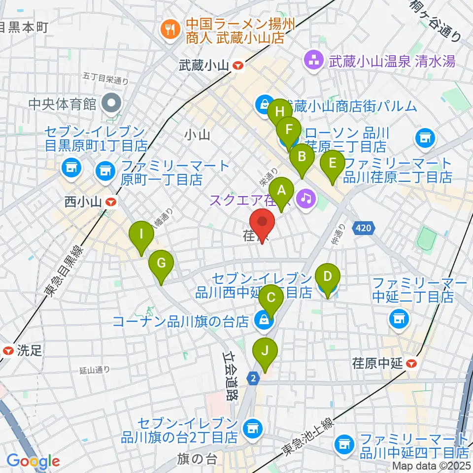 スタジオエルヴール周辺のコンビニエンスストア一覧地図