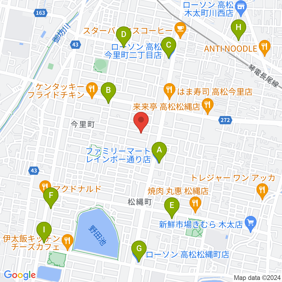 M-studio周辺のコンビニエンスストア一覧地図