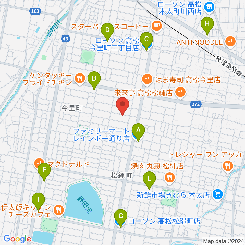 M-studio周辺のコンビニエンスストア一覧地図