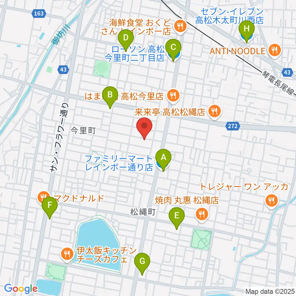 M-studio周辺のコンビニエンスストア一覧地図