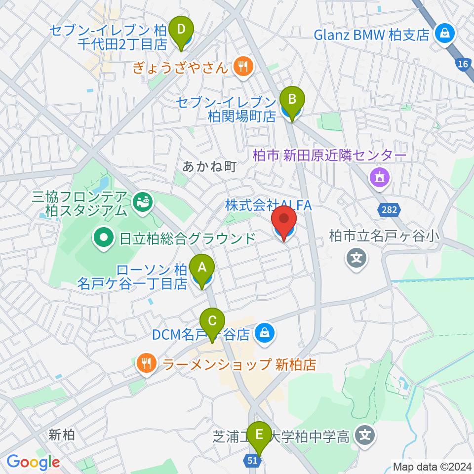 インターネットラジオ局ALFA周辺のコンビニエンスストア一覧地図