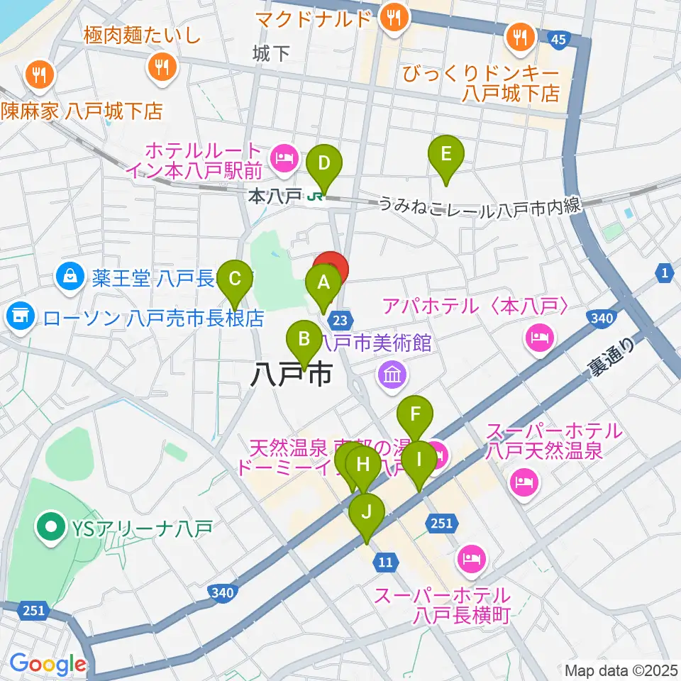 グルーヴィン楽器周辺のコンビニエンスストア一覧地図