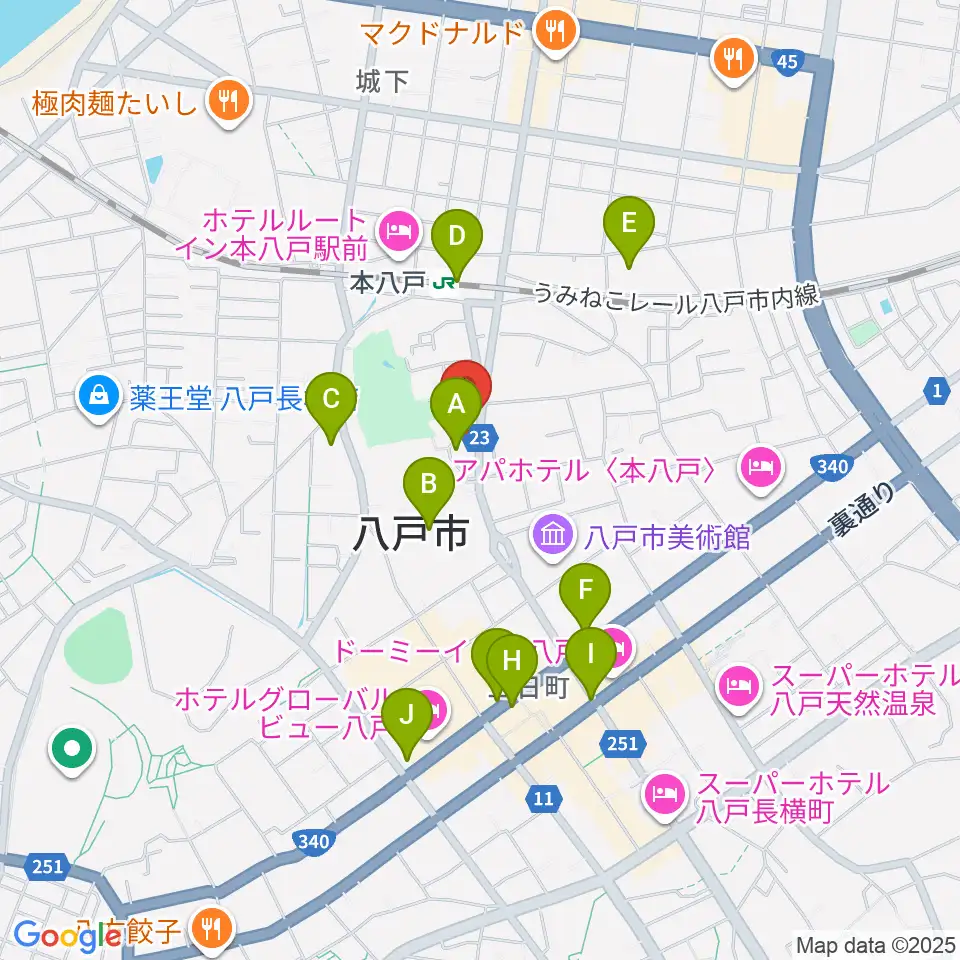 グルーヴィン楽器周辺のコンビニエンスストア一覧地図