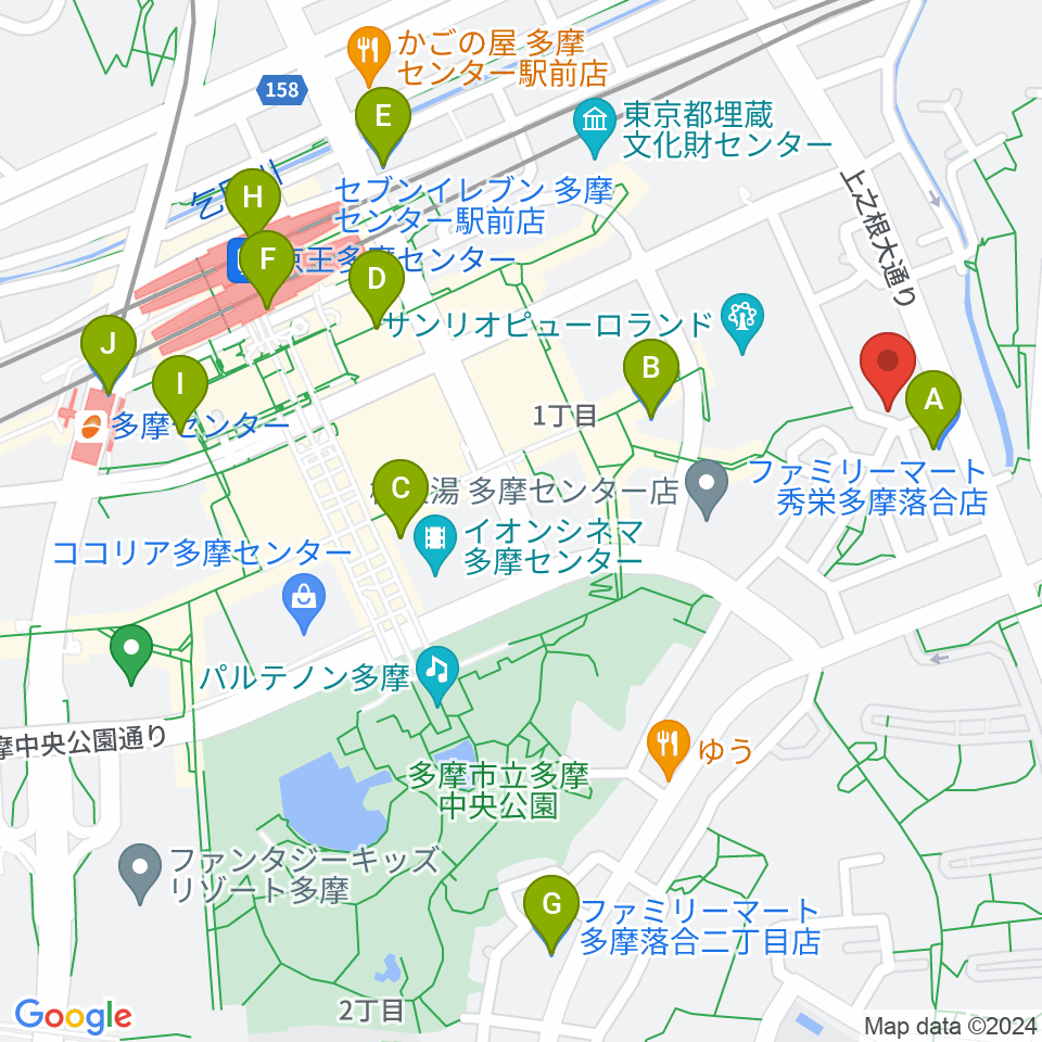 多摩コルコバード周辺のコンビニエンスストア一覧地図