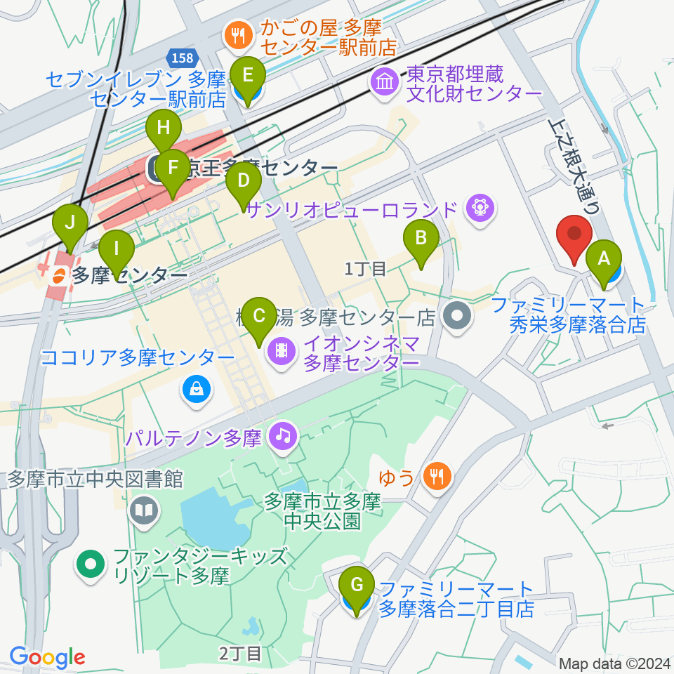 多摩コルコバード周辺のコンビニエンスストア一覧地図