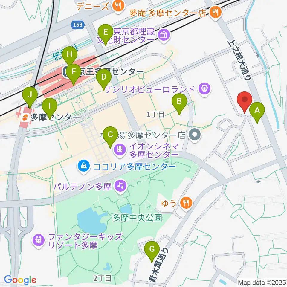 多摩コルコバード周辺のコンビニエンスストア一覧地図