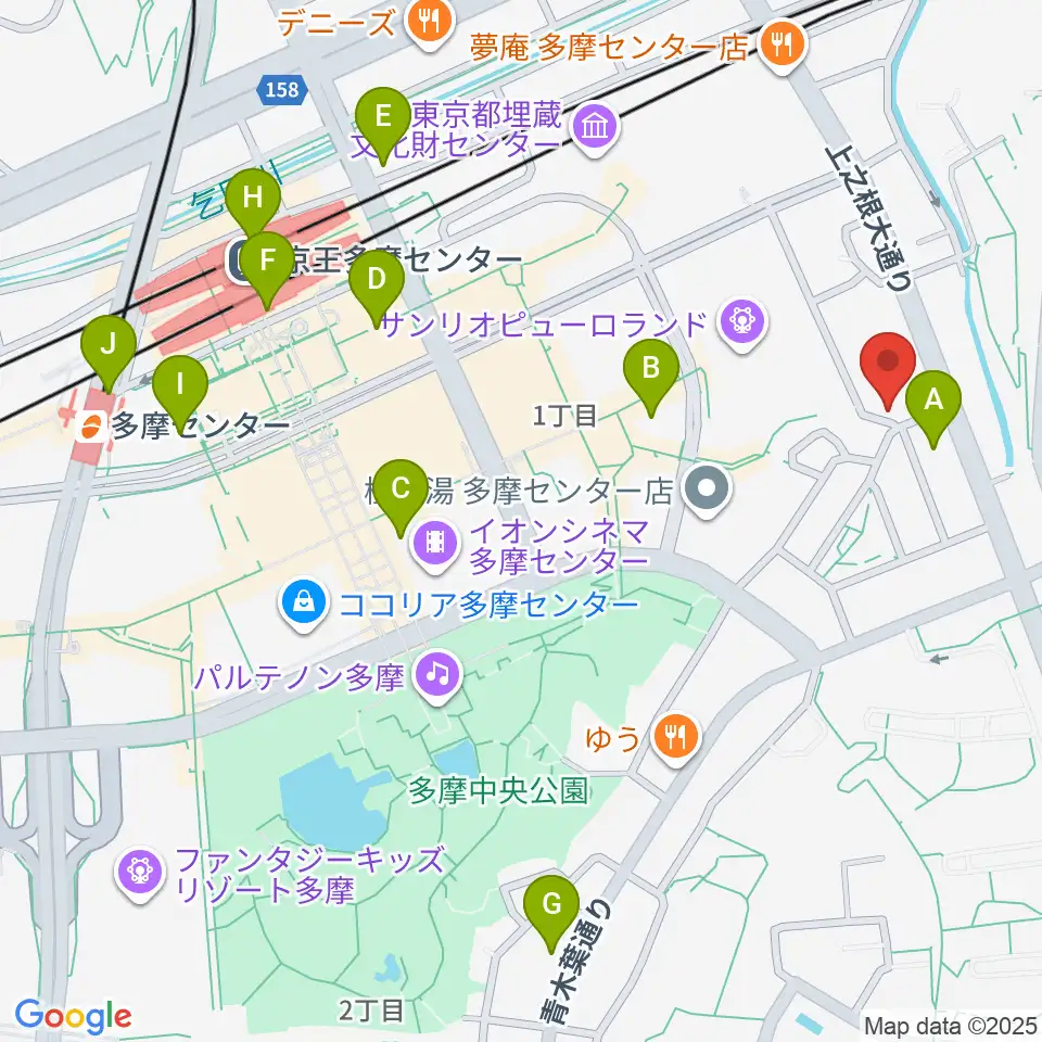 多摩コルコバード周辺のコンビニエンスストア一覧地図