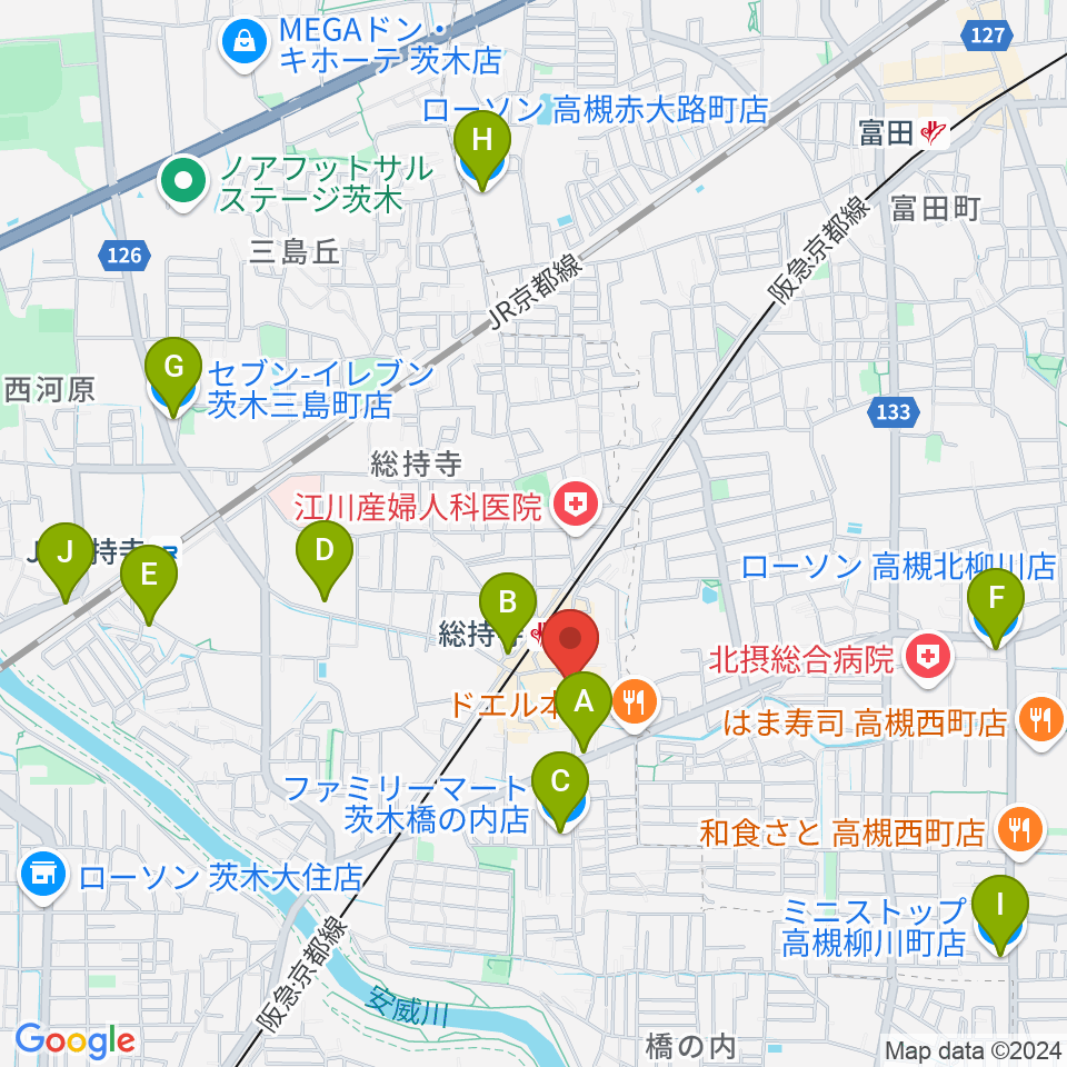 アマービレ楽器周辺のコンビニエンスストア一覧地図