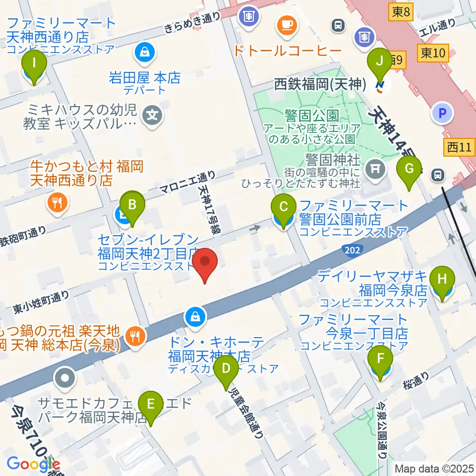 Sifaka(シファカ)音楽教室周辺のコンビニエンスストア一覧地図