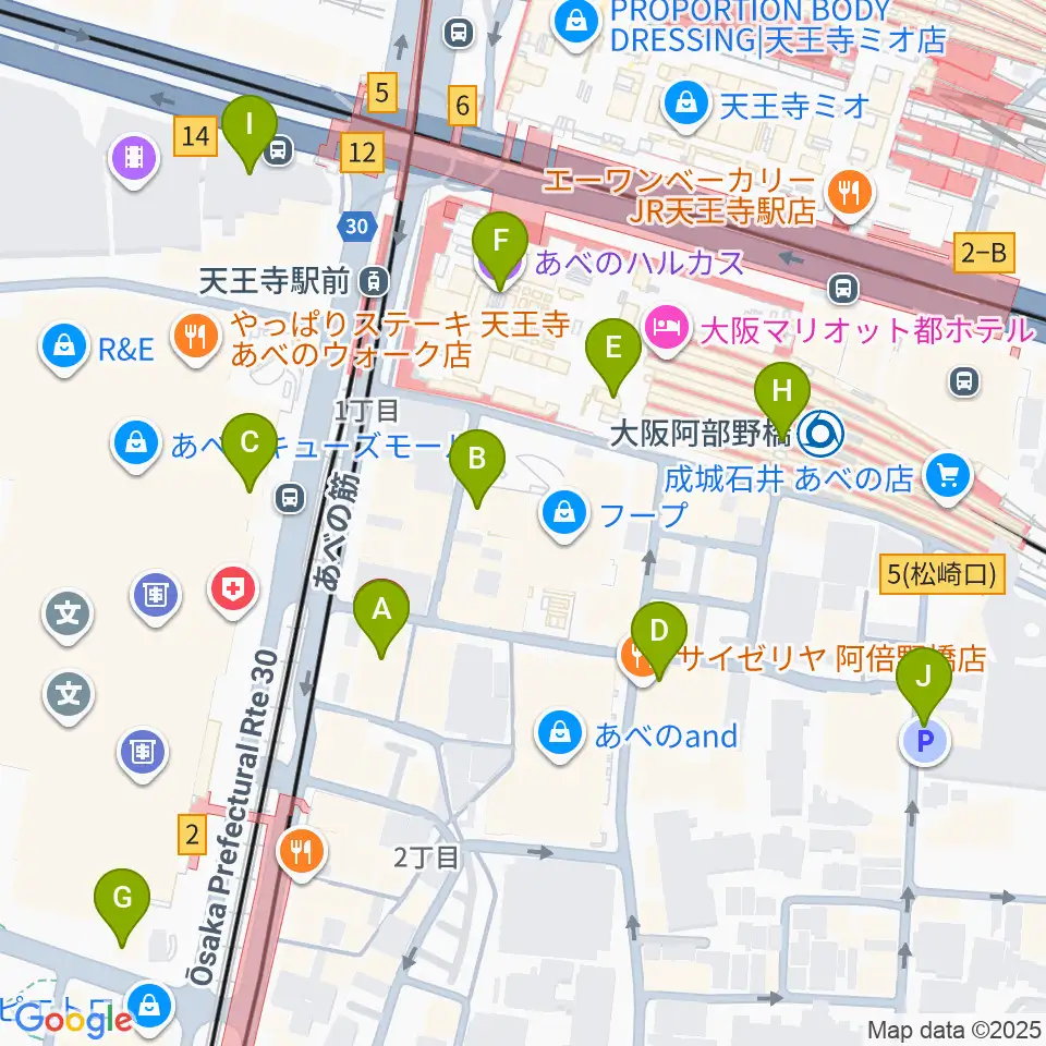 ワタナベ楽器店 音楽館周辺のコンビニエンスストア一覧地図