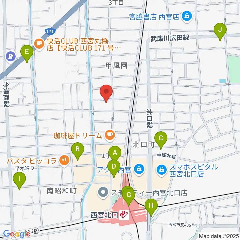 フェリーチェ音楽院周辺のコンビニエンスストア一覧地図