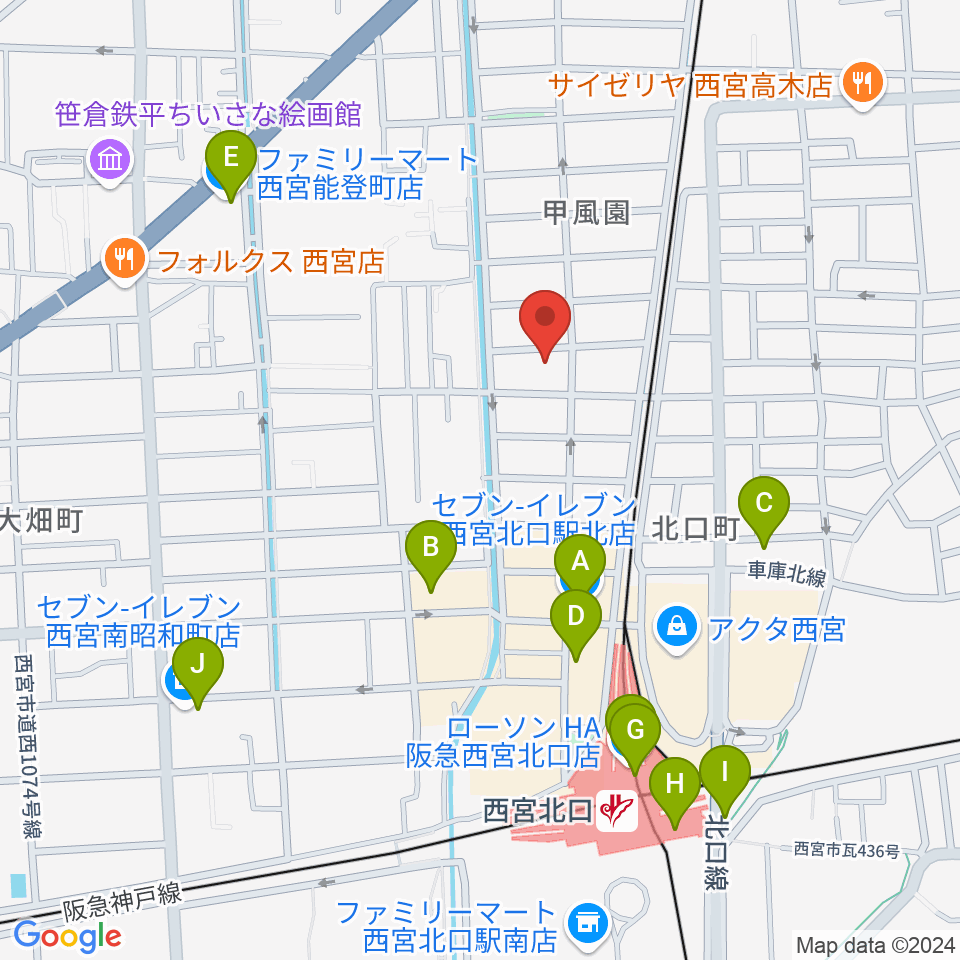 フェリーチェサロン周辺のコンビニエンスストア一覧地図