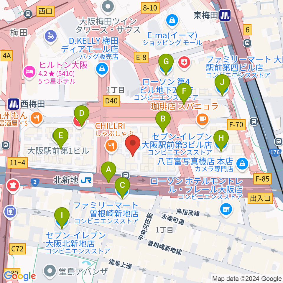 三木楽器ドラムセンター周辺のコンビニエンスストア一覧地図