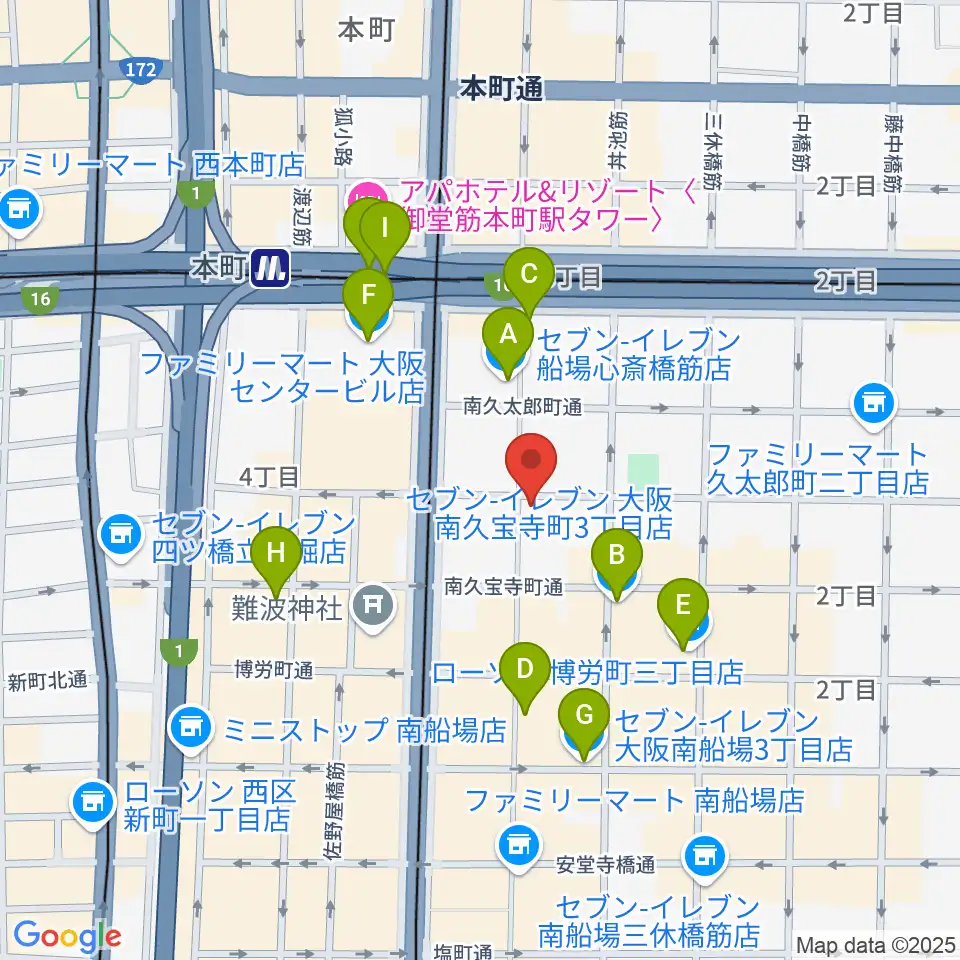 三木楽器開成館周辺のコンビニエンスストア一覧地図