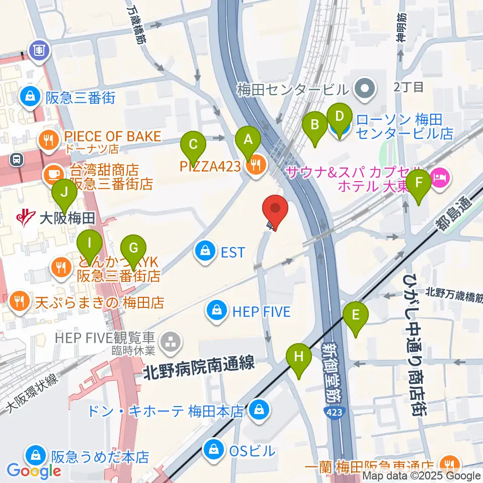 ドルチェ・アートホールOsaka周辺のコンビニエンスストア一覧地図