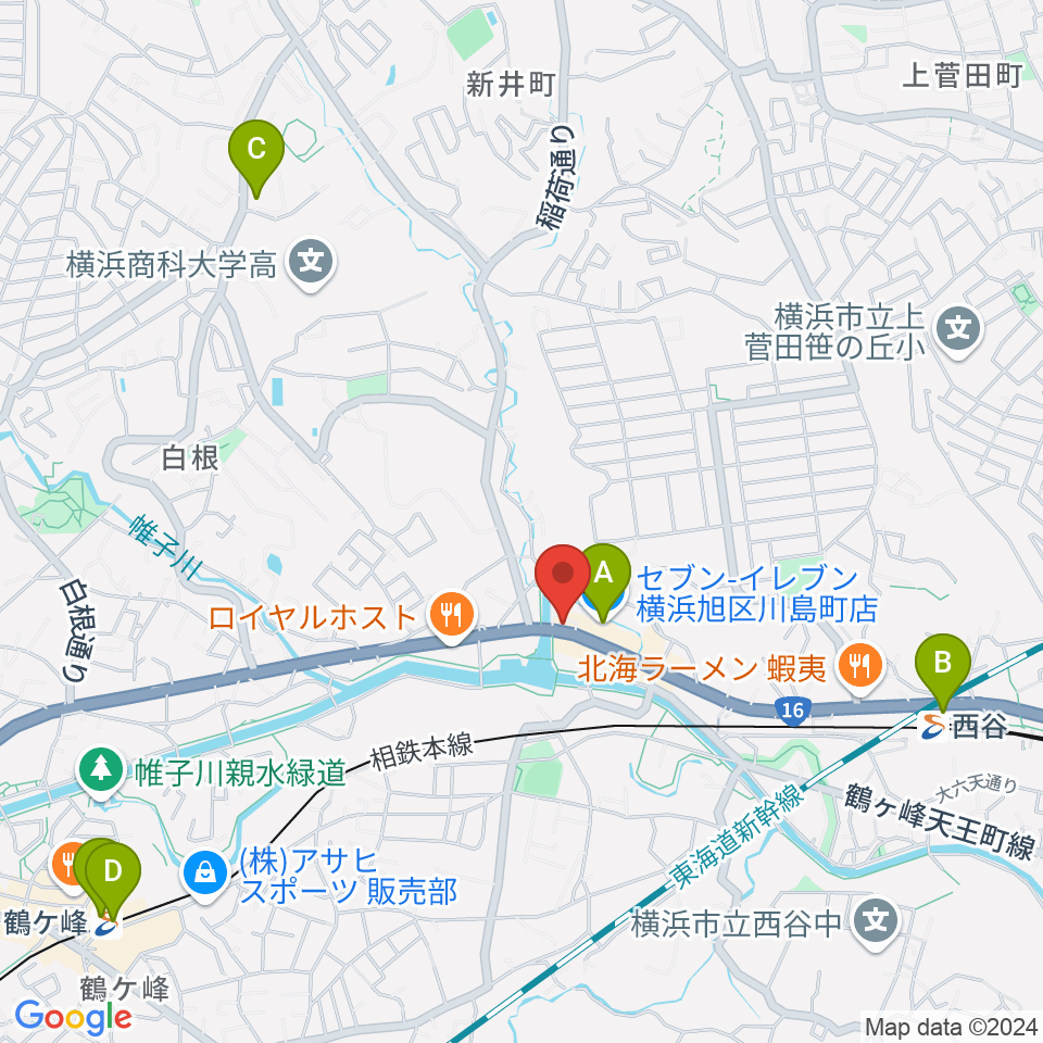 シミズ ミュージックラボ周辺のコンビニエンスストア一覧地図