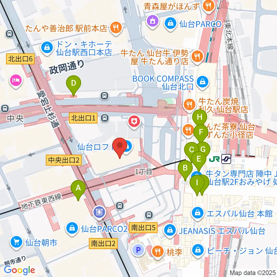 島村楽器 仙台ロフト店周辺のコンビニエンスストア一覧地図