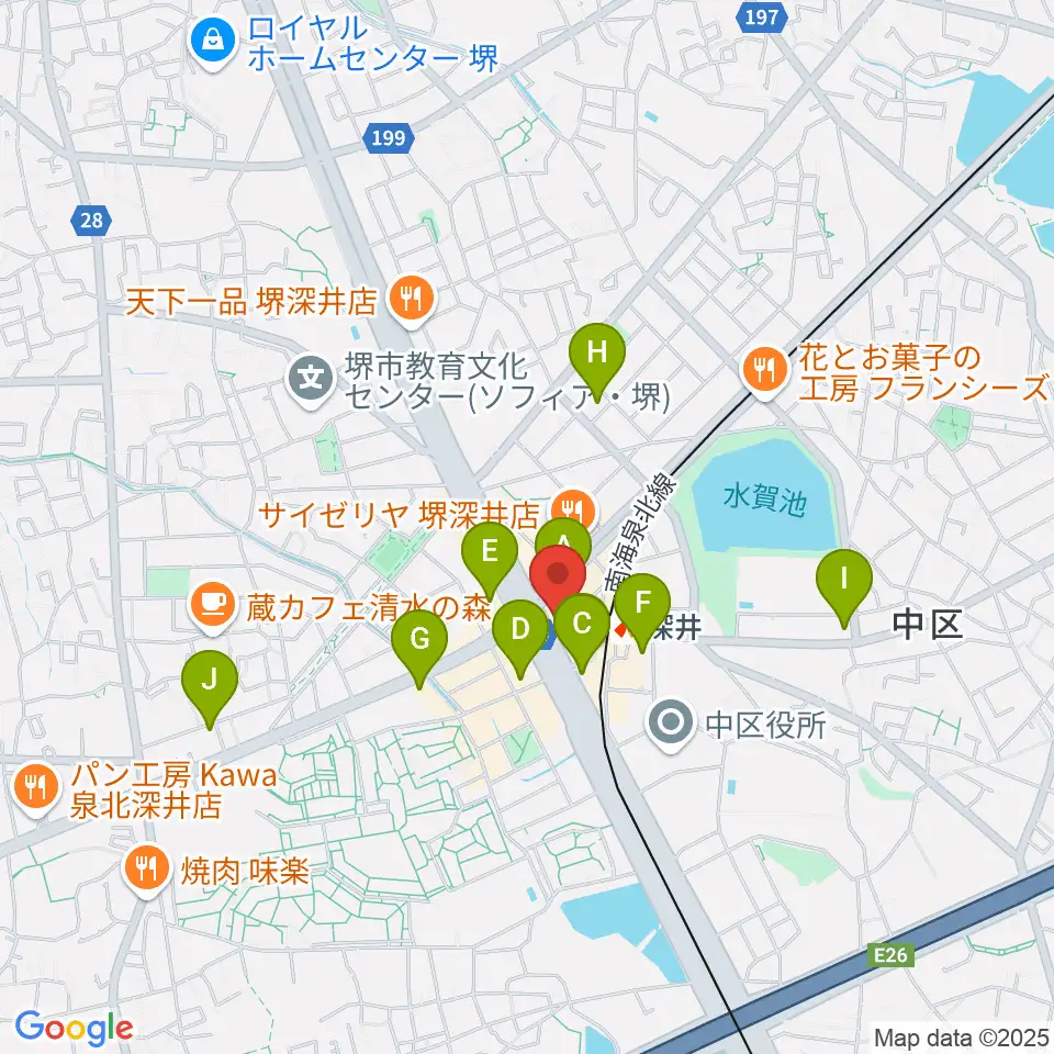 ベースオントップ深井駅前店周辺のコンビニエンスストア一覧地図
