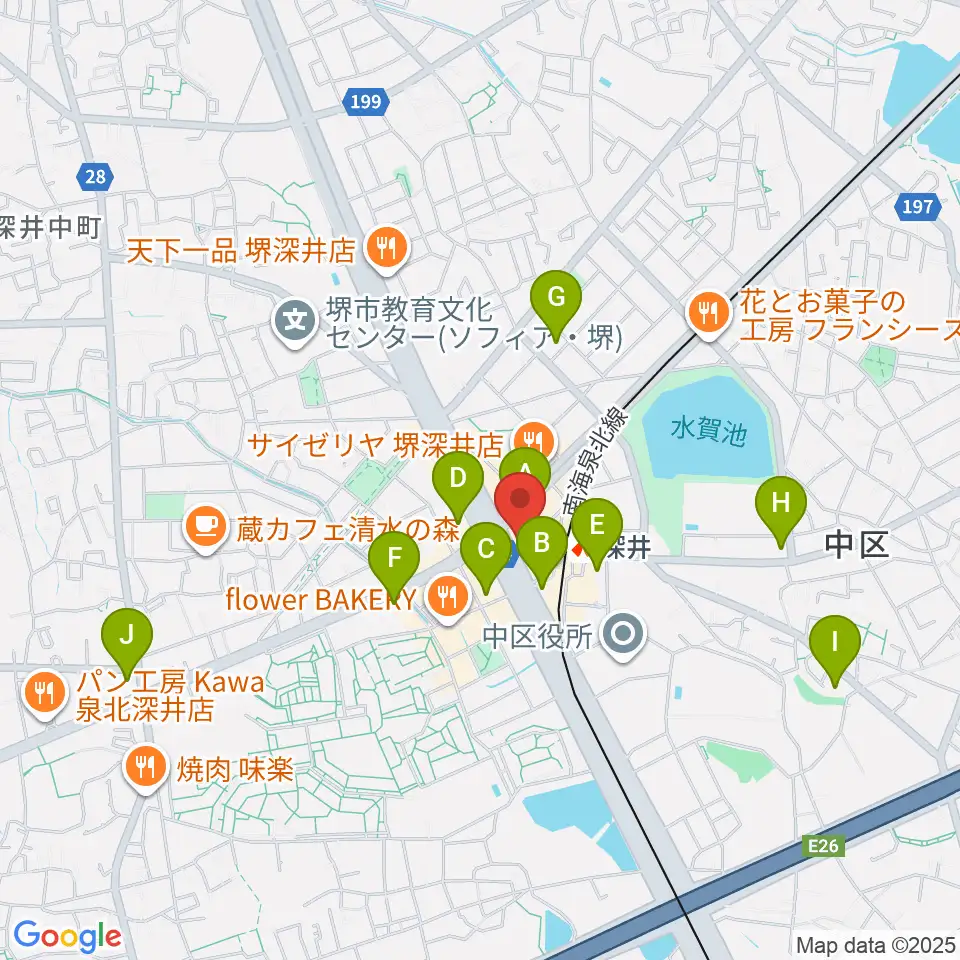 ベースオントップ深井駅前店周辺のコンビニエンスストア一覧地図
