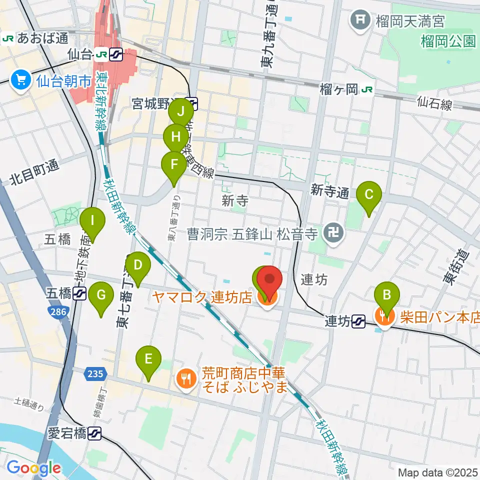 ハタケヤマ楽器周辺のコンビニエンスストア一覧地図