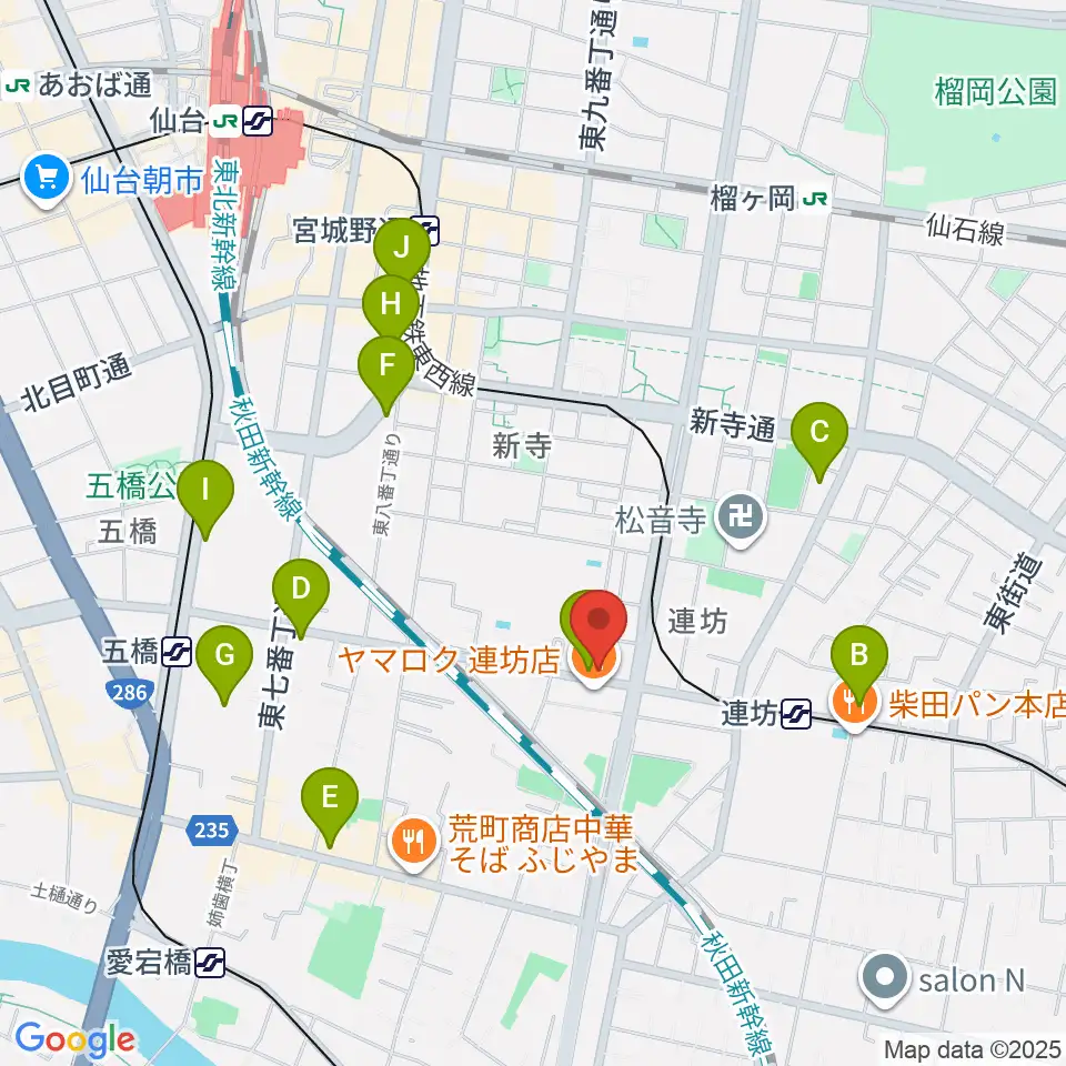 ハタケヤマ楽器周辺のコンビニエンスストア一覧地図