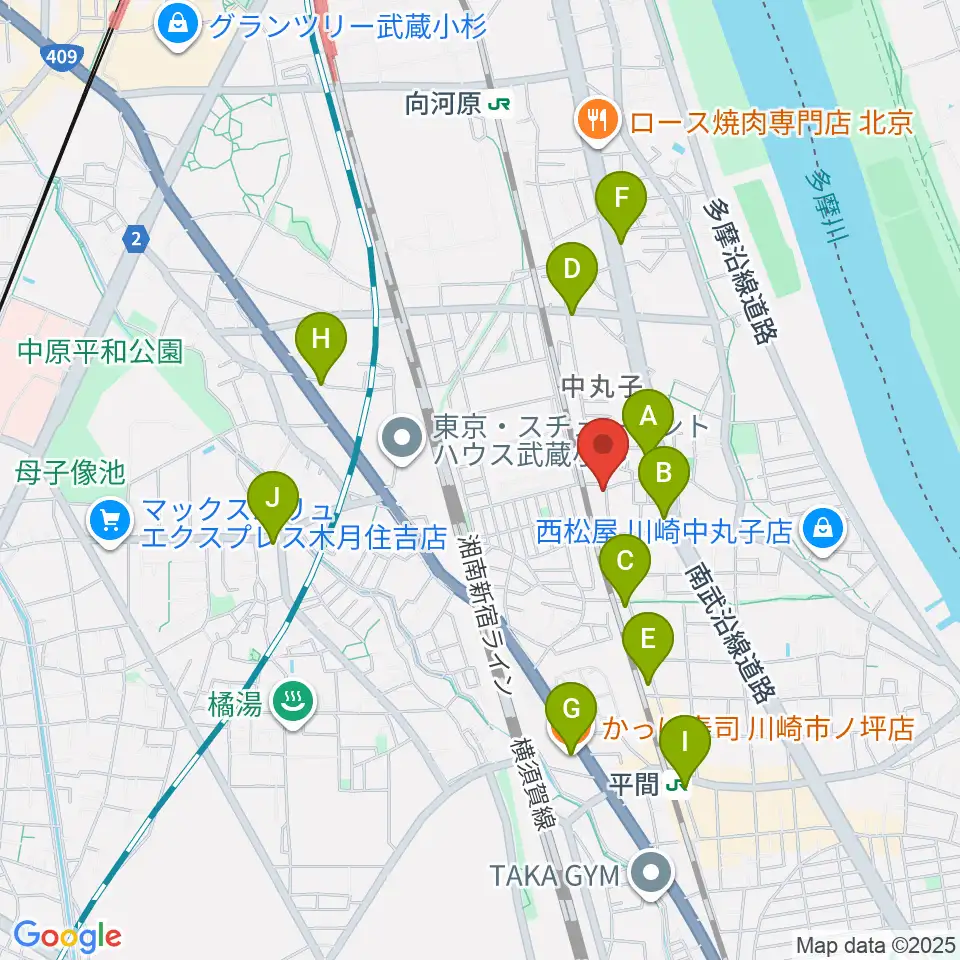 京浜楽器本社周辺のコンビニエンスストア一覧地図