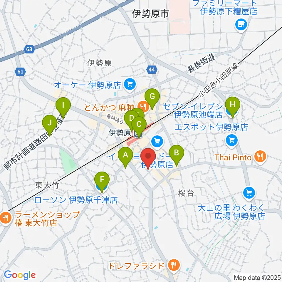 厚木楽器 アミ伊勢原周辺のコンビニエンスストア一覧地図