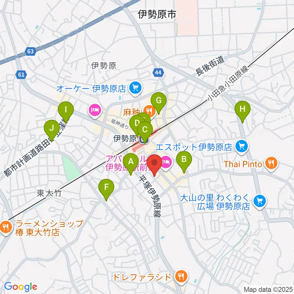 厚木楽器 アミ伊勢原周辺のコンビニエンスストア一覧地図