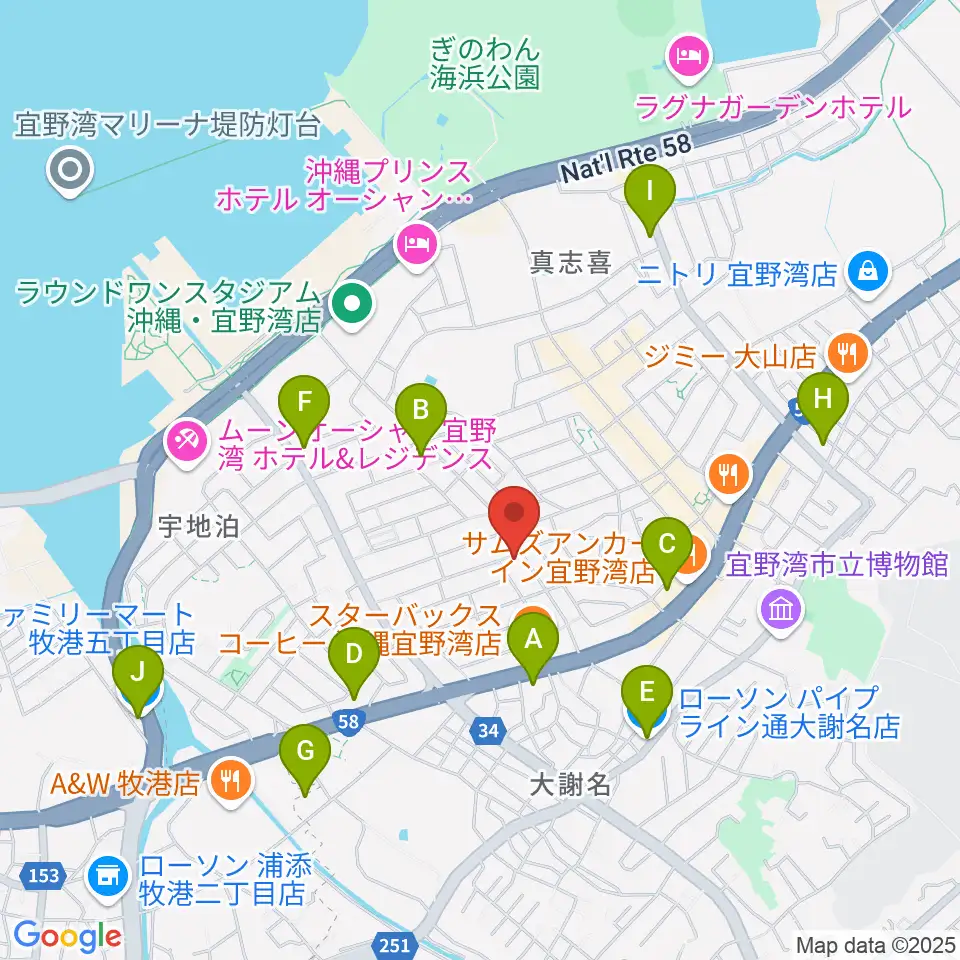 ピアノ教室にじいろミュージックスクール周辺のコンビニエンスストア一覧地図