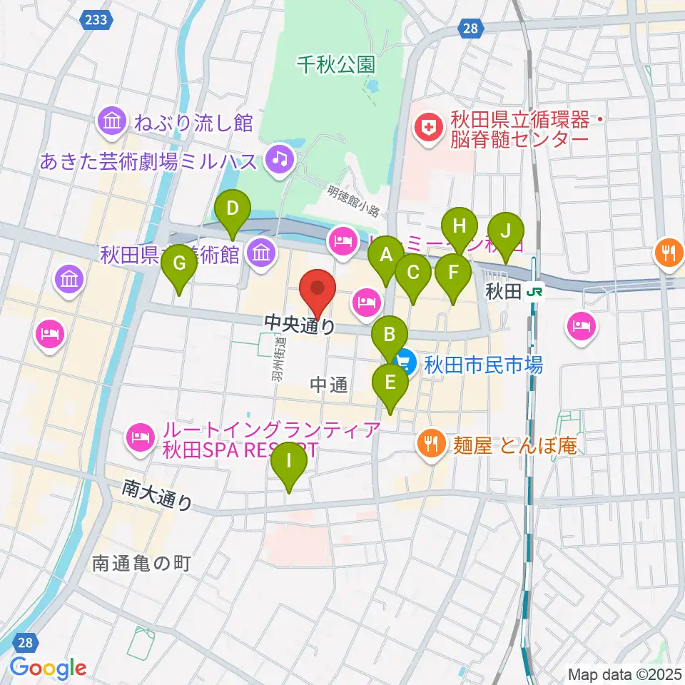 カワイ秋田ショップ周辺のコンビニエンスストア一覧地図