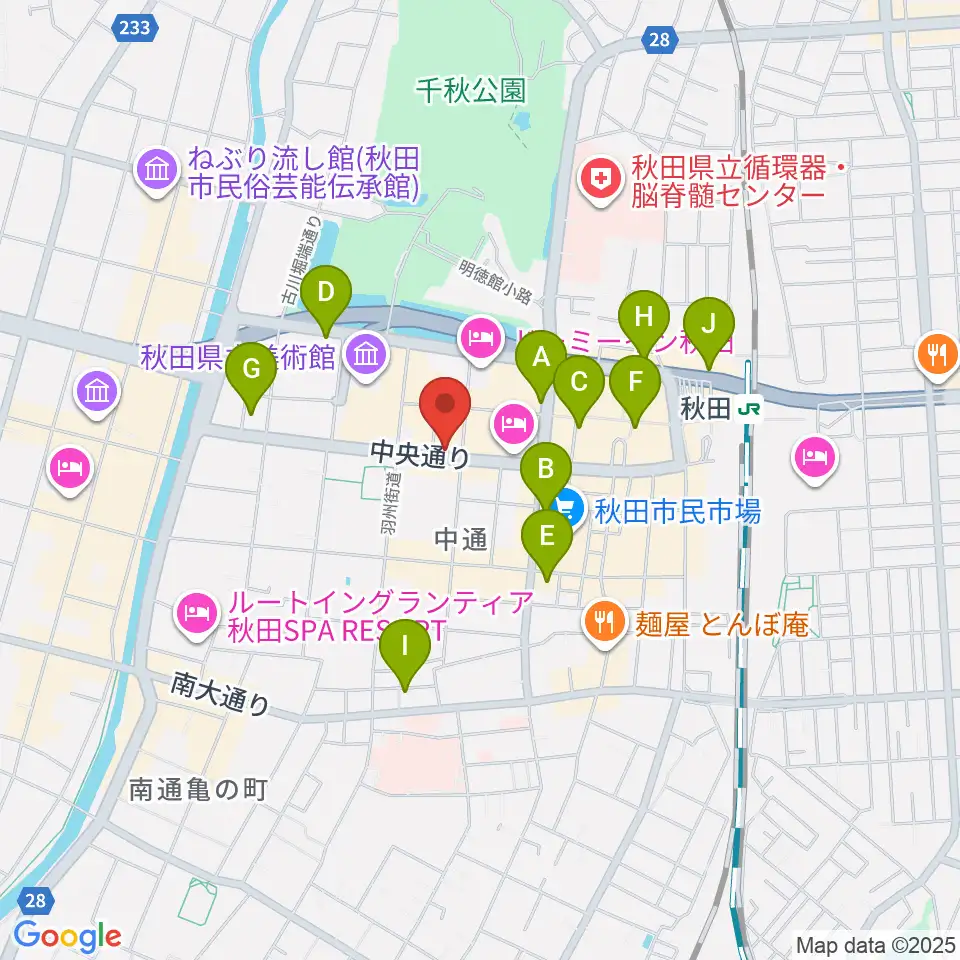 カワイ秋田ショップ周辺のコンビニエンスストア一覧地図