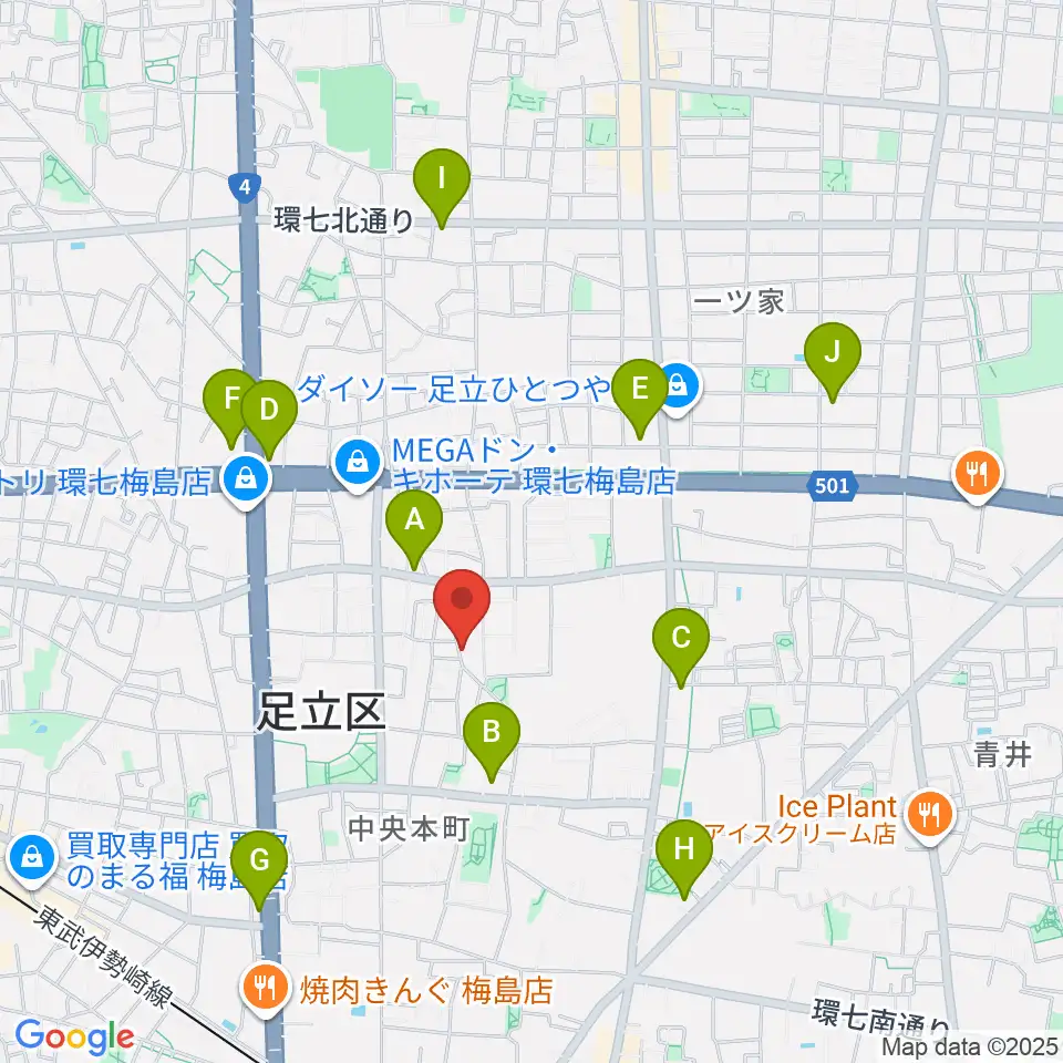 わたなべ音楽堂ベルネザール周辺のコンビニエンスストア一覧地図