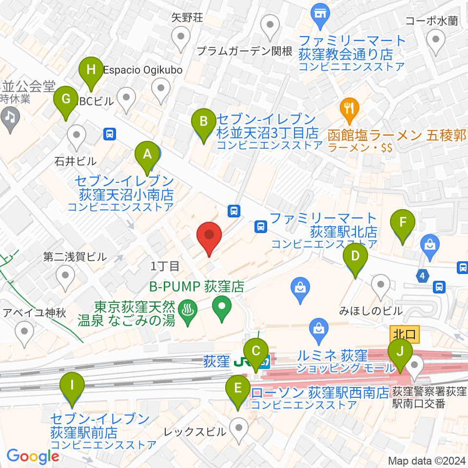 荻窪Doctor's BAR周辺のコンビニエンスストア一覧地図
