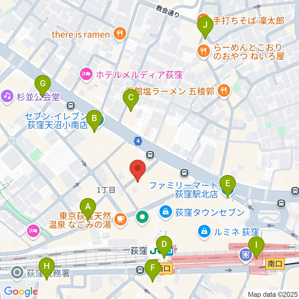 荻窪クラブドクター周辺のコンビニエンスストア一覧地図