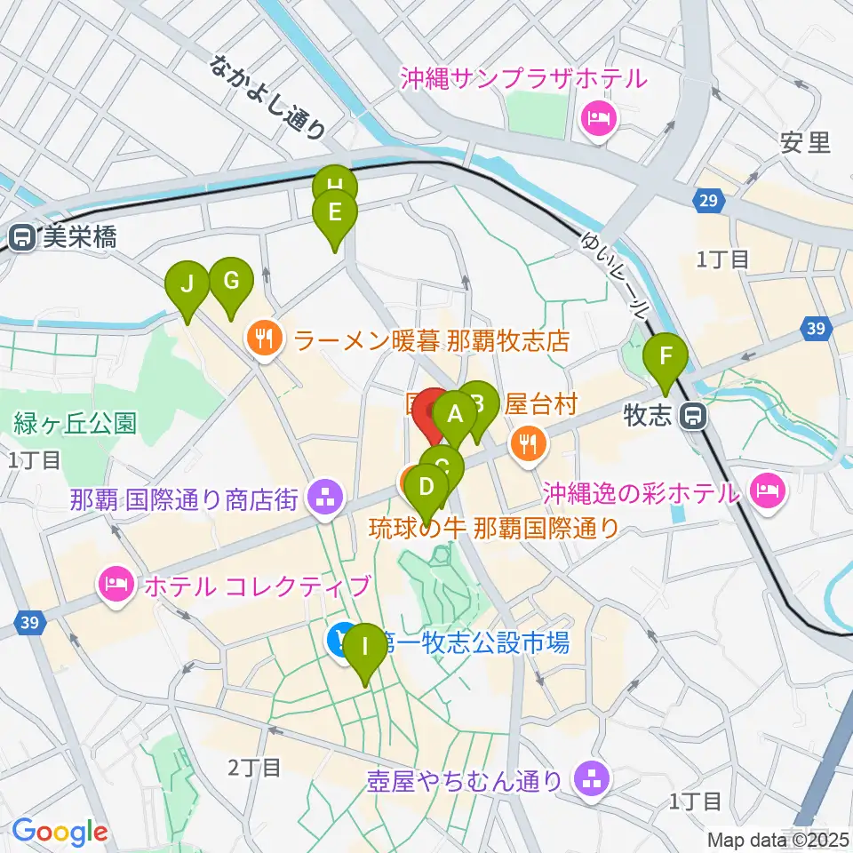 沖縄Output周辺のコンビニエンスストア一覧地図