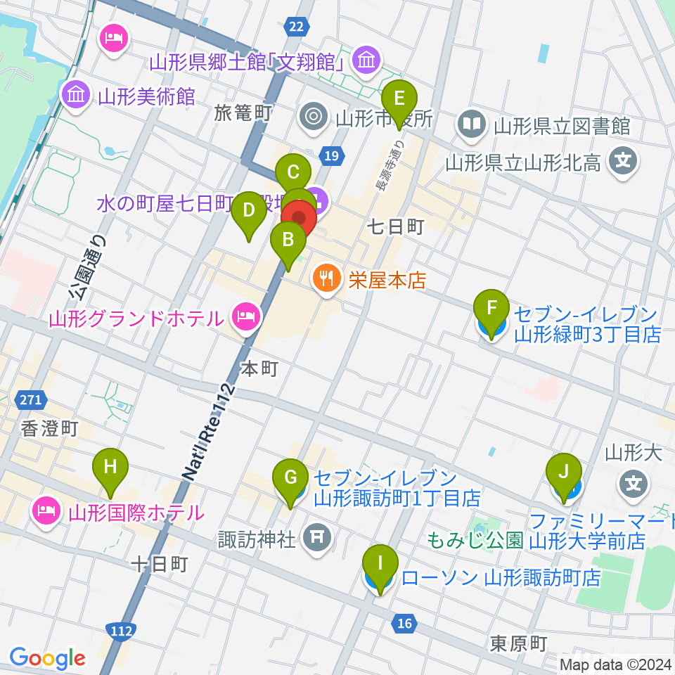 富岡本店周辺のコンビニエンスストア一覧地図