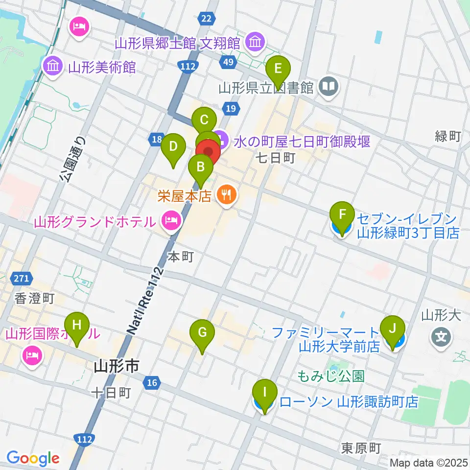 富岡本店周辺のコンビニエンスストア一覧地図