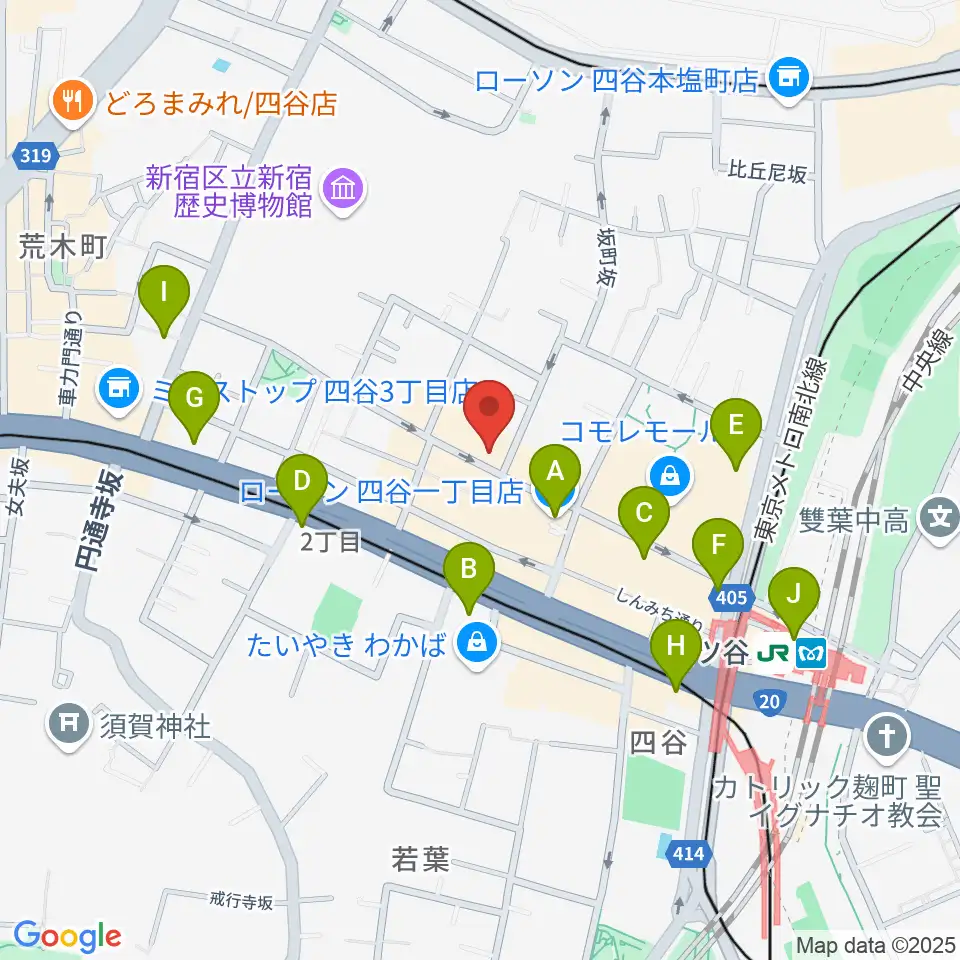 四ツ谷サウンドクリークドッポ周辺のコンビニエンスストア一覧地図