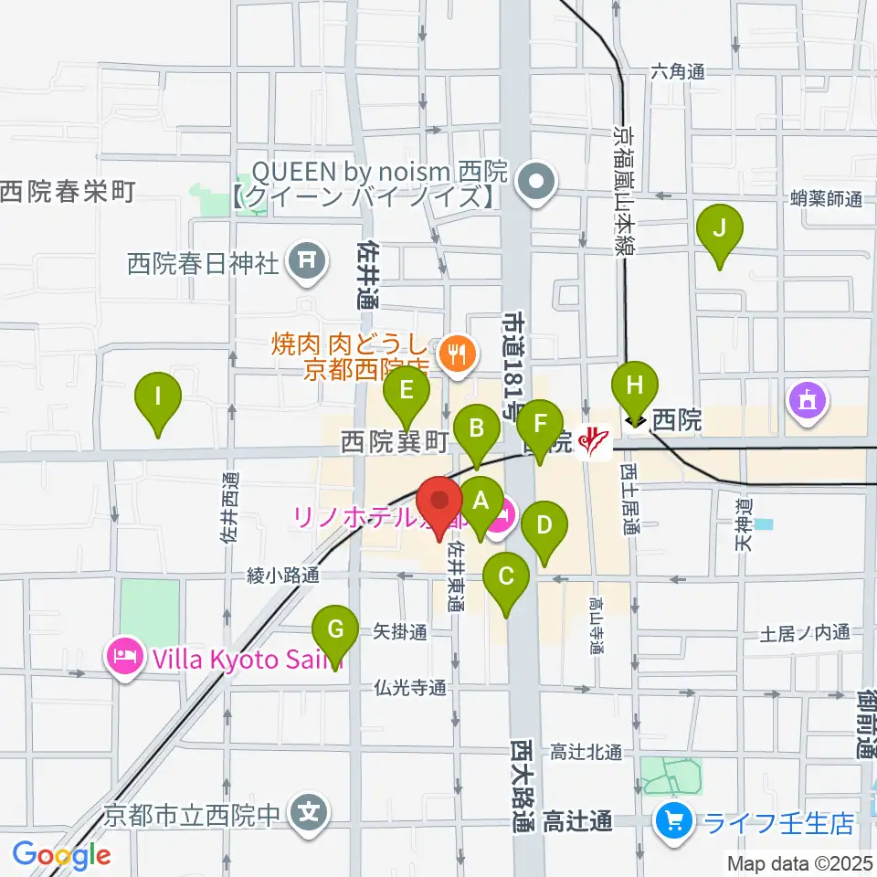 京都GATTACA周辺のコンビニエンスストア一覧地図
