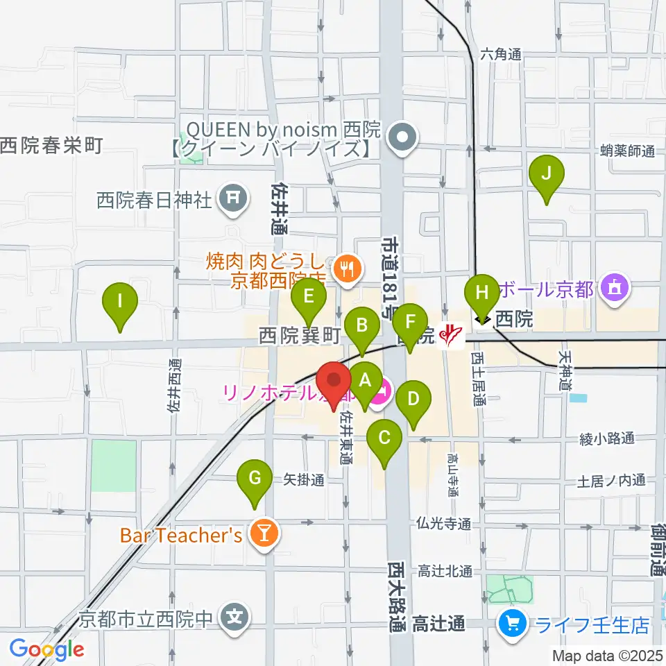 京都GATTACA周辺のコンビニエンスストア一覧地図