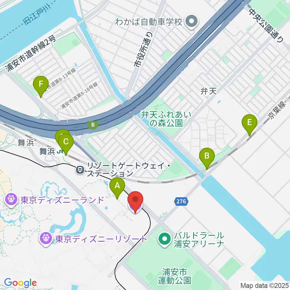 舞浜アンフィシアター周辺のコンビニエンスストア一覧地図