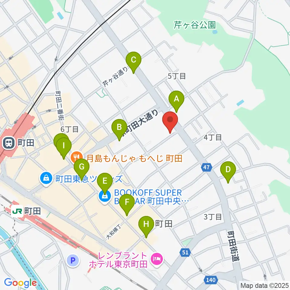 町田ナッティーズ周辺のコンビニエンスストア一覧地図