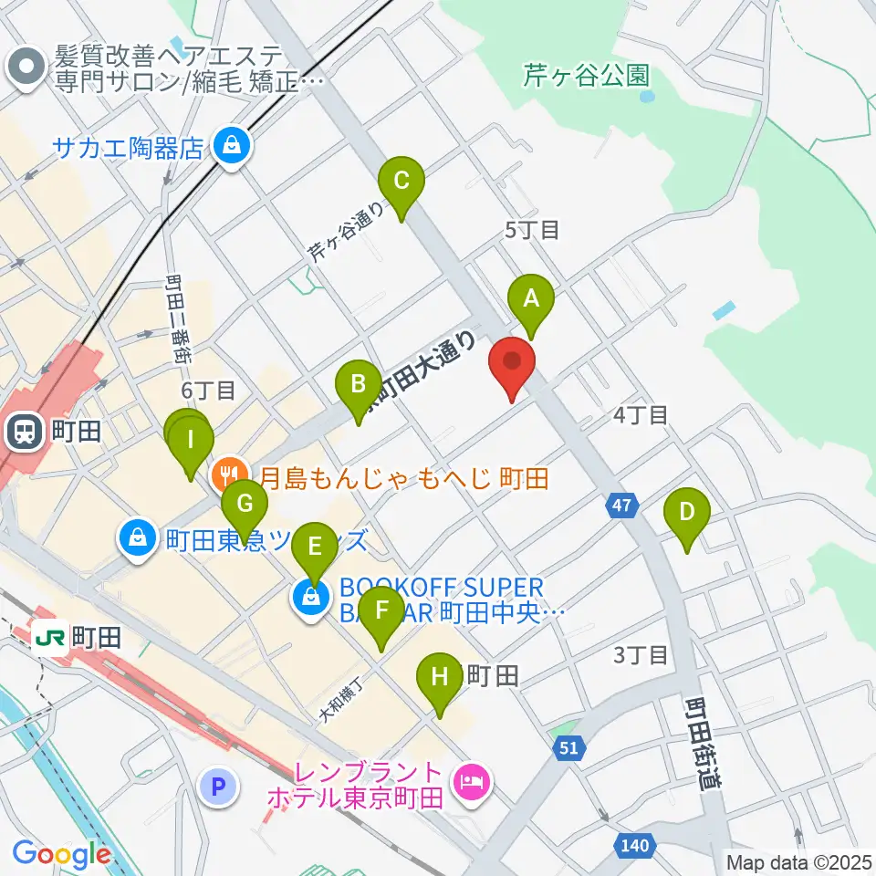 町田ナッティーズ周辺のコンビニエンスストア一覧地図