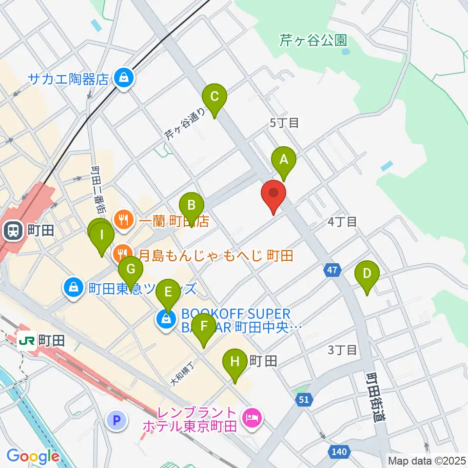 町田ナッティーズ周辺のコンビニエンスストア一覧地図
