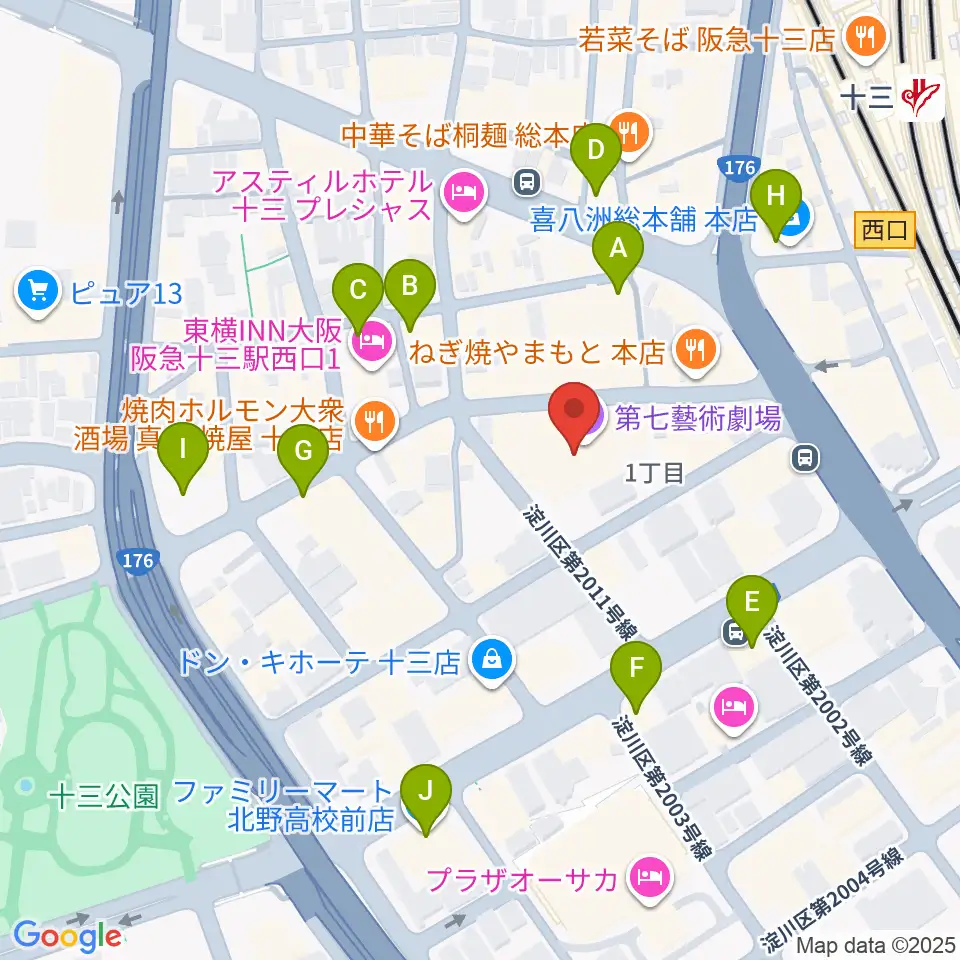 シアターセブン周辺のコンビニエンスストア一覧地図