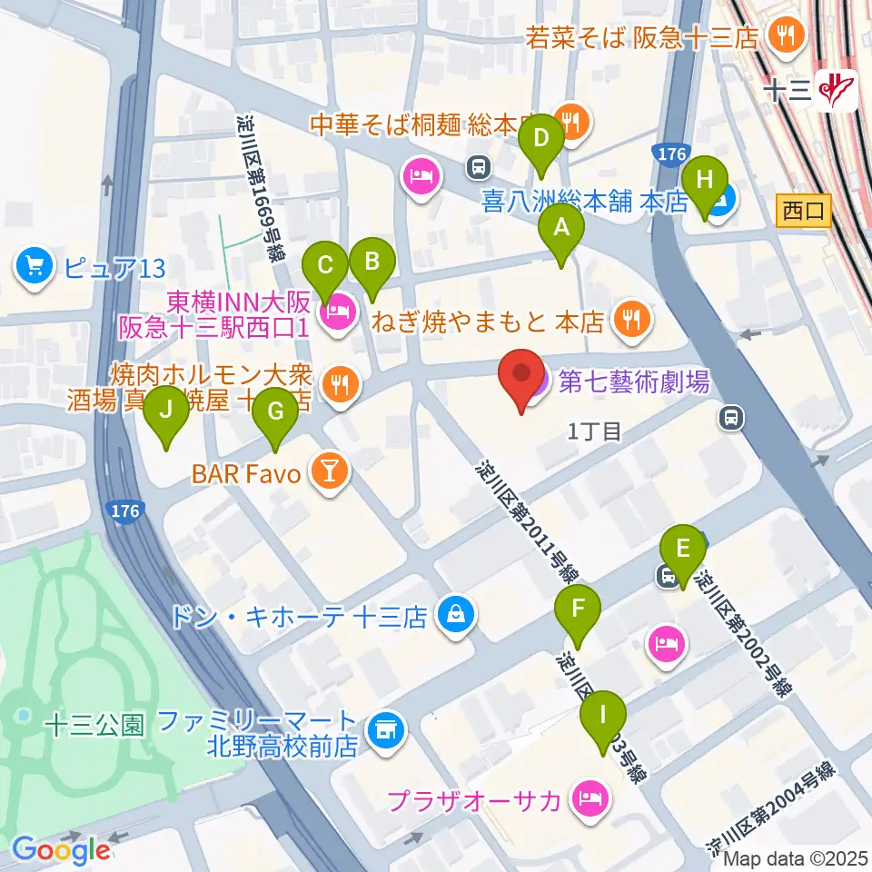 シアターセブン周辺のコンビニエンスストア一覧地図