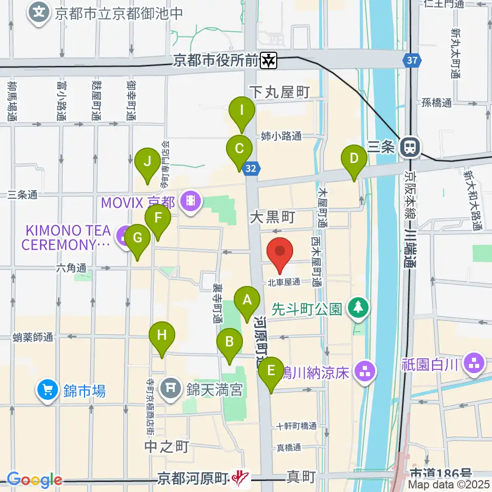 木屋町DEWEY周辺のコンビニエンスストア一覧地図