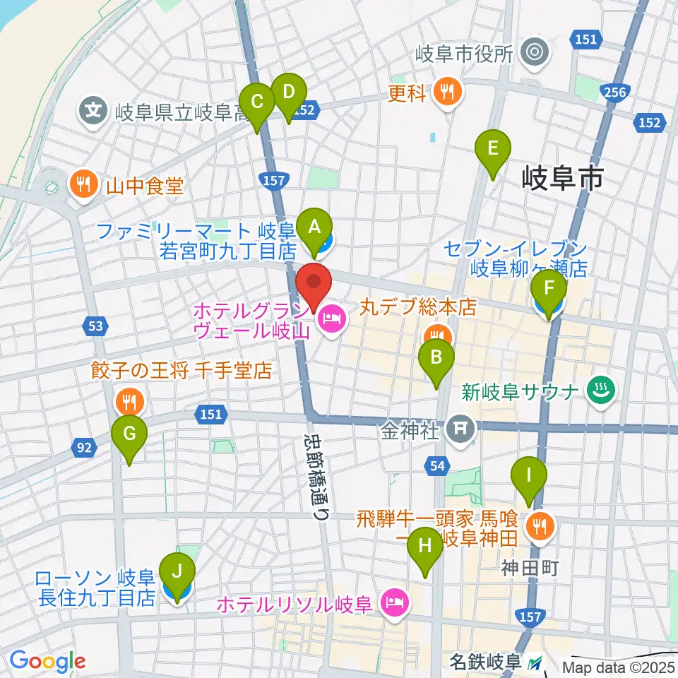柳ヶ瀬アンツ周辺のコンビニエンスストア一覧地図